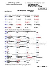 Đề thi học kỳ I môn Tiếng Anh Lớp 9 - Mã đề 132 - Năm học 2018-2019 - Trường THCS Lê Hồng Phong (Có đáp án)
